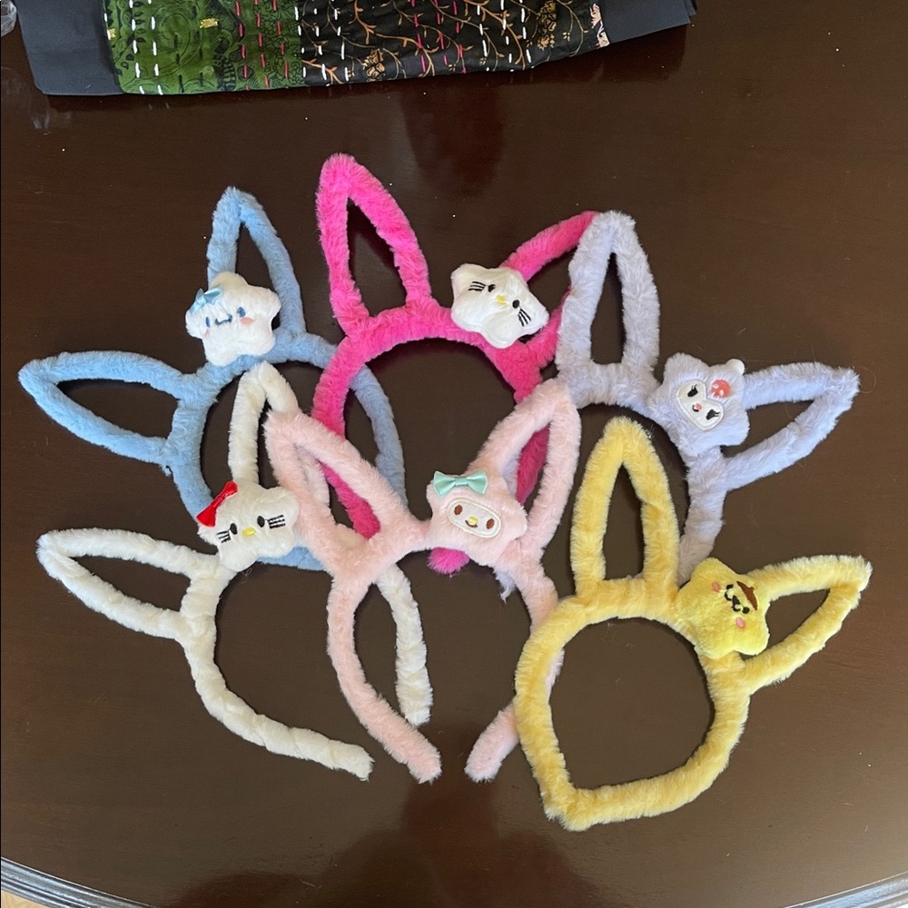 Cute bunny Ear Headbands for Kids soft fuzzy nwt hello kitty Sanrio